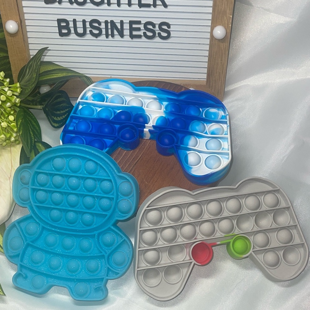 3 silicone fidget popper toys perfect for stress relief, focus, and play